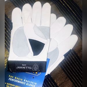 Tillman TrueFit Top Grain Goatskin Perforamance Gloves Black & White sizeL New